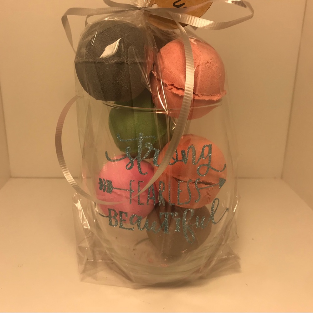 Strong Fearless and Beautiful Bath Bomb Wine Glass